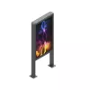 Edbak POK101 stalen behuizing voor digital signage display, zwart, staand 862x200x1981mm