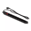 Qoltec 53996 stekkerdoos voor RACK 19 | 1U | 16A | PDU | 8xFRANS | 2m