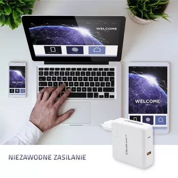 Qoltec GaN-oplader FAST 108W | 5-20V | 3-4.7A | USB C | wit
