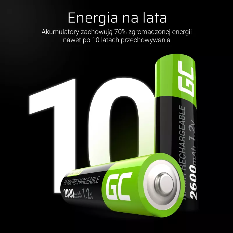 Green Cell GR02 NiMH AA oplaadbare batterijen, 4 stuks, 2000 mAh
