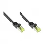 RJ45 patchkabel met Cat.7 ruwe kabel en knikbescherming (RNS®), S/FTP, PiMF, halogeenvrij, 600 MHz, OFC, zwart, 1,5 m, Good Connections® (8070R-015S)