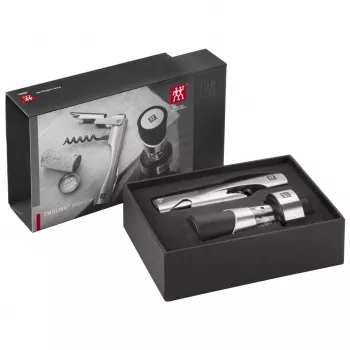 ZWILLING Sommelier wijnaccessoireset — rechthoekige etui 100×190×42 mm, 2 stuks