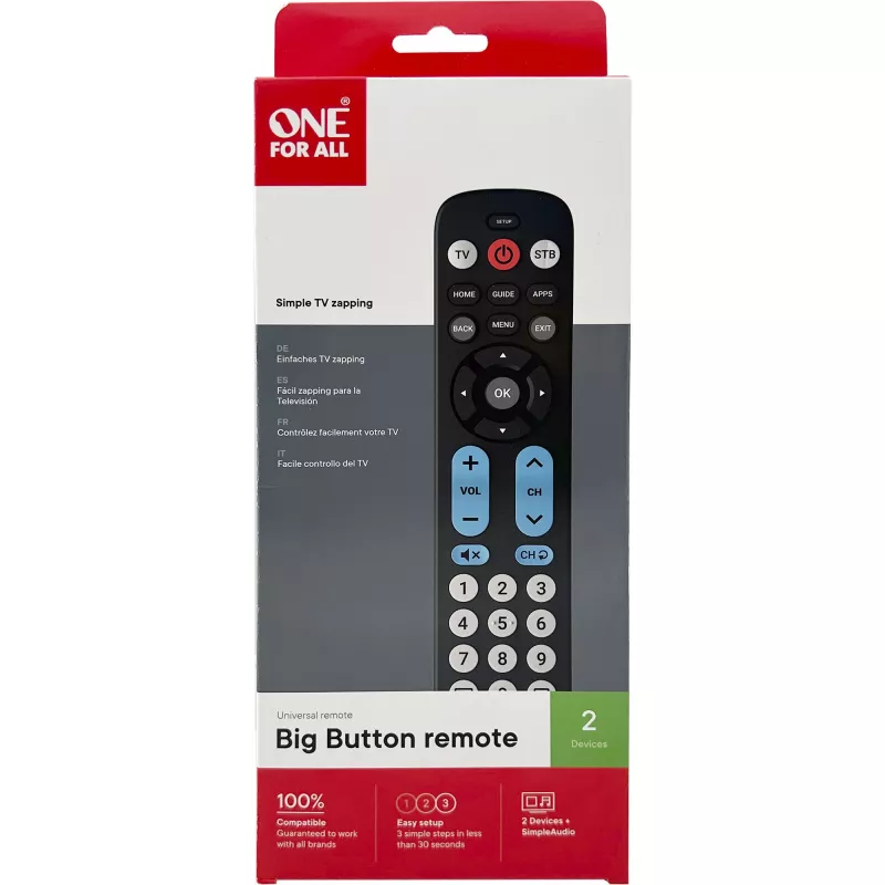 One for All Big Button Remote universele afstandsbediening URC6821