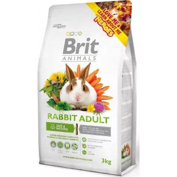 Brit Adult Complete droogvoer voor konijnen 3 kg – volledig voer voor volwassen konijnen, 14% eiwit, 20% ruwe vezel