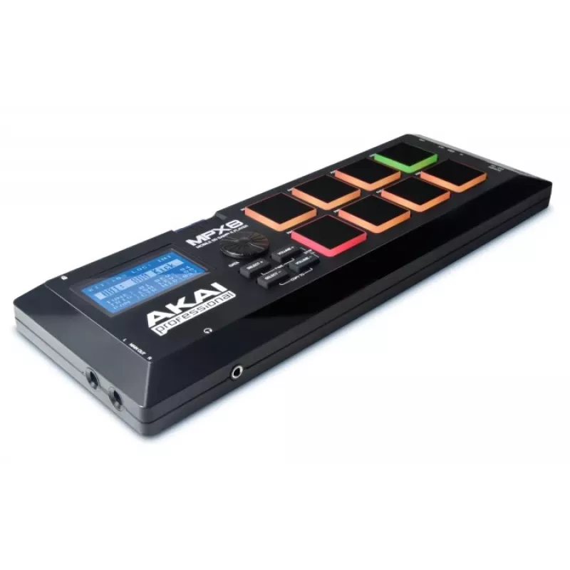 Akai MPX8 samplespeler en padcontroller, zwart