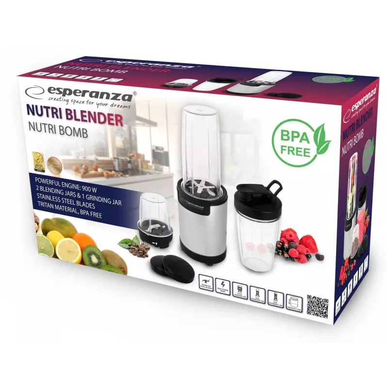 Tafelblender Esperanza EKM030 zwart roestvrij staal