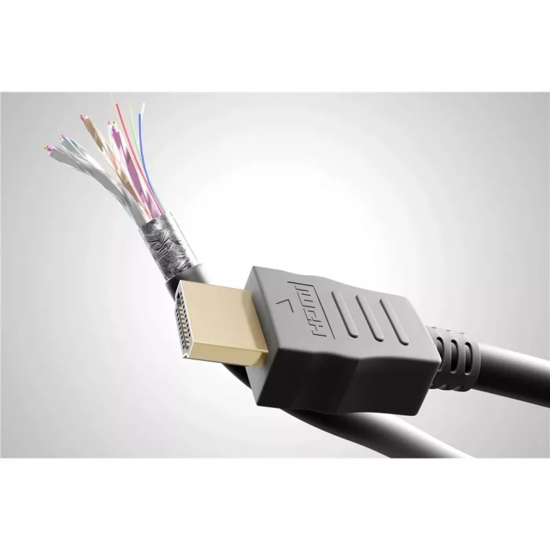 Goobay 61296 - High Speed HDMI-kabel met ethernet-haakse stekker 4K60Hz 2.0 - kabel - digitaal/display/video