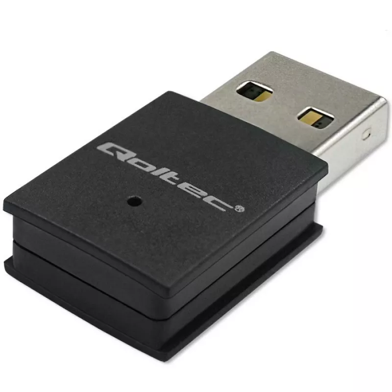Compacte draadloze mini-USB-WLAN-adapter QOLTEC 57007 – single-band 2,4 GHz, tot 150 Mbit/s, interne antenne