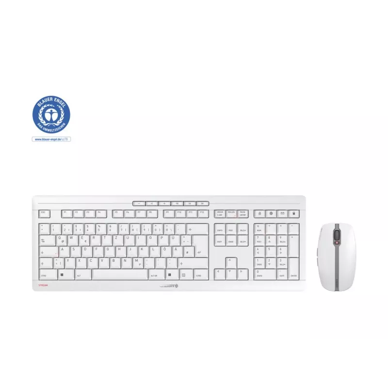 CHERRY Stream Desktop toetsenbord muis inbegrepen kantoor RF draadloos QWERTZ Duits wit