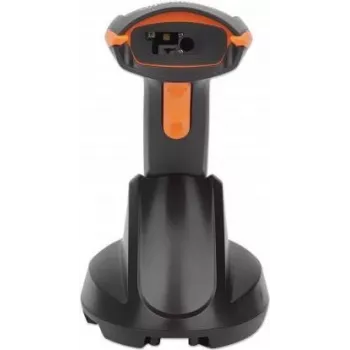Manhattan draadloze 2D-handbarcodescanner, 250 mm scandiepte, tot 80 m effectief bereik (zichtlijn), max. omgevingslicht 100.000 lux (zonlicht), zwart, drie jaar garantie