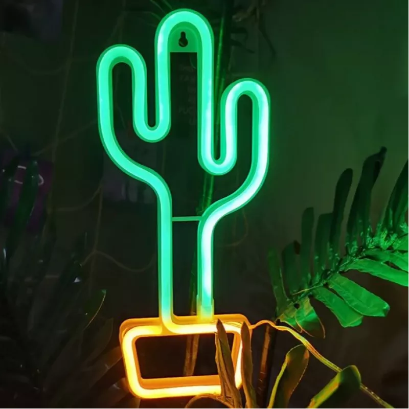 Decoratieve neonlamp MANTA SNL07GNT cactus groen geel, neonbord