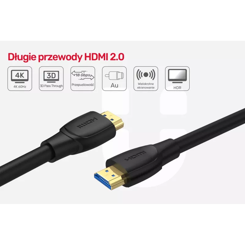 Unitek kabel HDMI 2.0, 4K 60Hz, C11068BK, 7 m