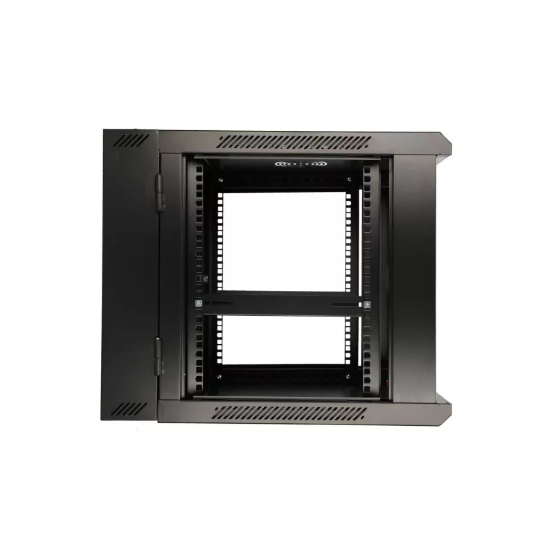 Extralink Rackmount-behuizing 6U 600x600 AZH zwart wandgemonteerd, kantelbaar