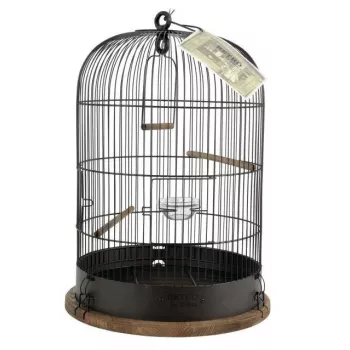 Vogelkooi ZOLUX Retro Lisette — metaalkooi voor kleine vogels, Ø38 cm, hoogte 55 cm, donkerbruin, inclusief schommel