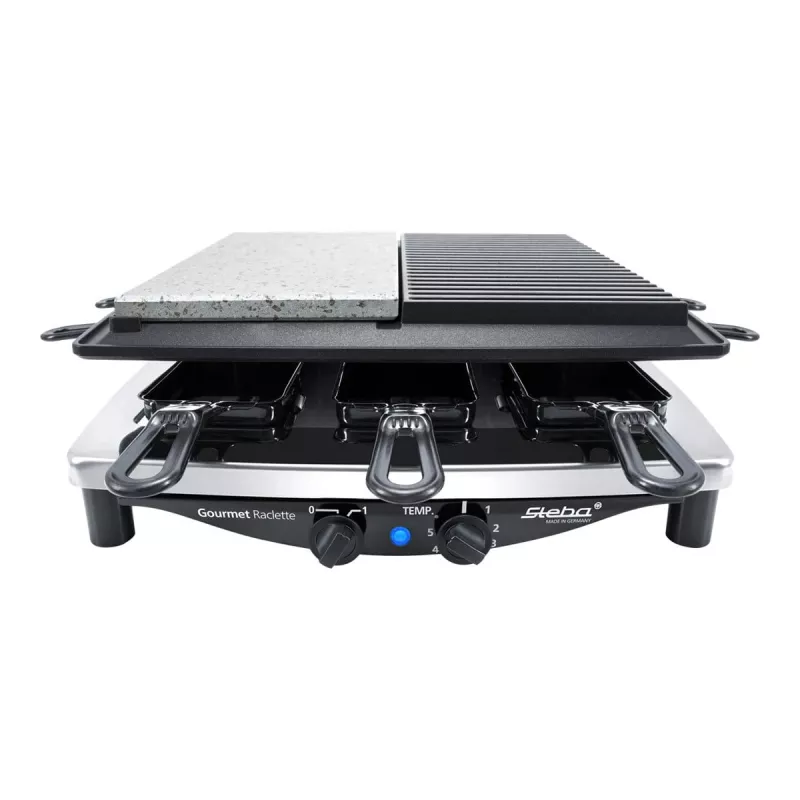 Steba RC 4 Plus Deluxe Chrome raclettegrill, roestvrij staal/zwart