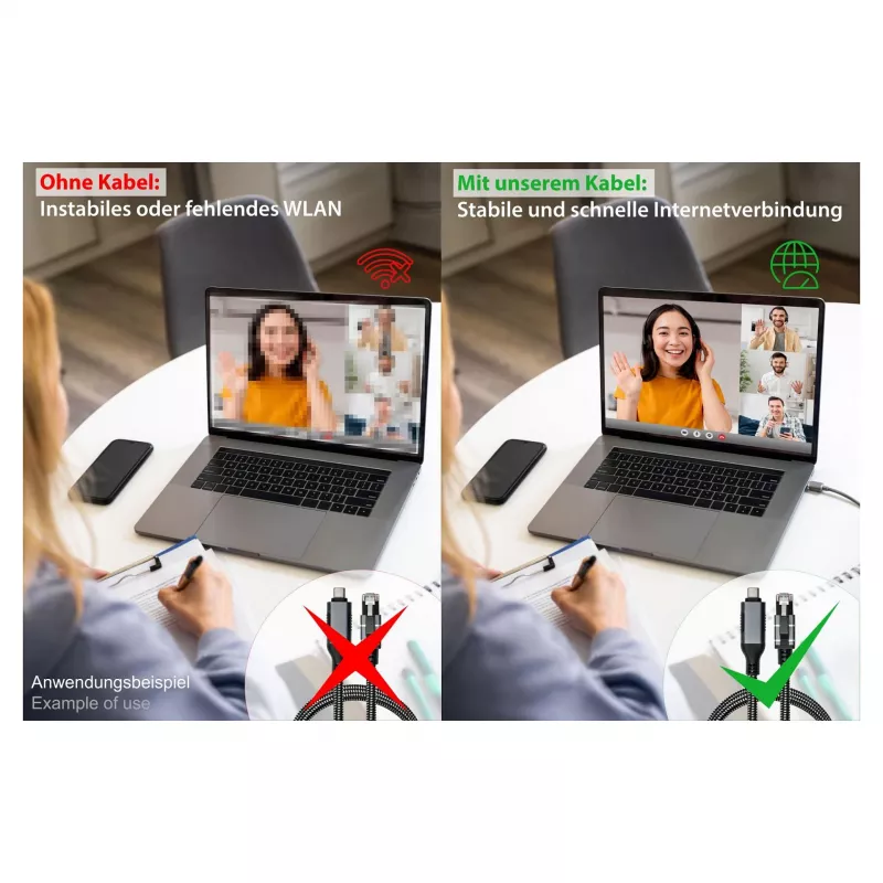 Good Connections ethernetkabel USB-C RJ45, antraciet, 1,0 m