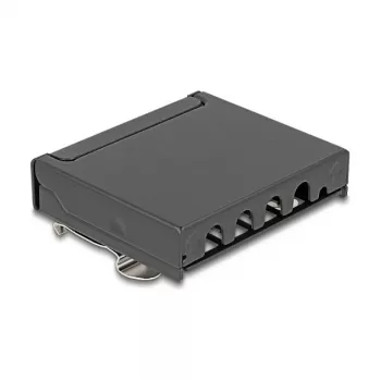 Patchpaneel DELOCK mini desktop RJ45 4 poorten Cat.6A afgeschermd zwart, metaal, 90×22×93 mm