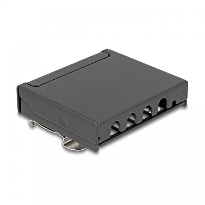 Patchpaneel DELOCK mini desktop RJ45 4 poorten Cat.6A afgeschermd zwart, metaal, 90×22×93 mm