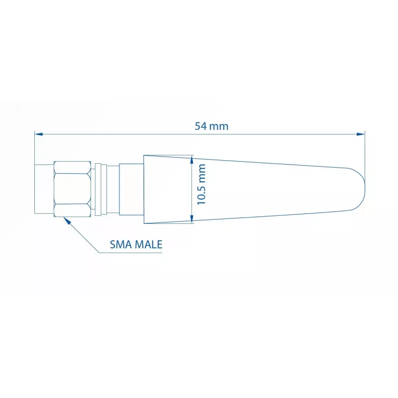 Compacte rechte mobiele antenne TELTONIKA 003R-00281 5 dBi voor mobiele en draadloze apparaten