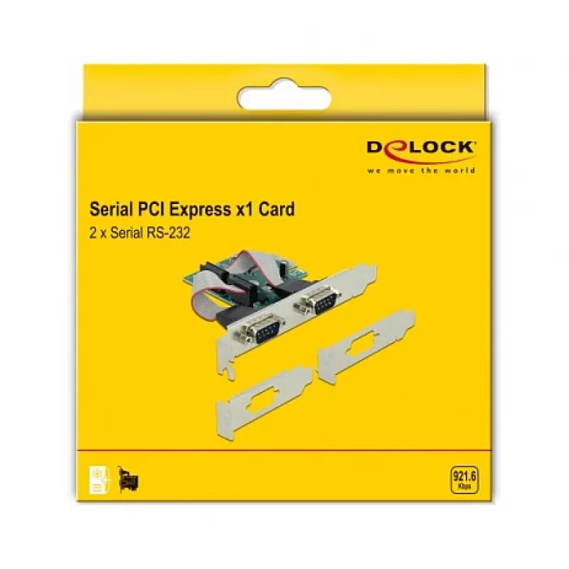 DeLOCK PCI Express x1-kaart naar 2 x Serieel RS-232