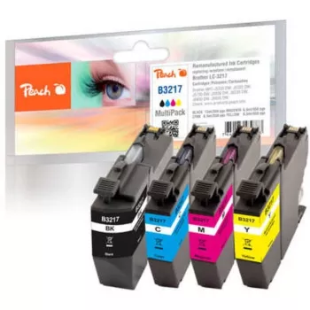 Peach multipack met chip, compatibel met Brother LC-3217VALP