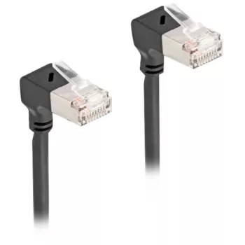 DeLOCK RJ45 netwerkkabel Cat.6A S/FTP slank 90° naar beneden afgehoekt 3m zwart