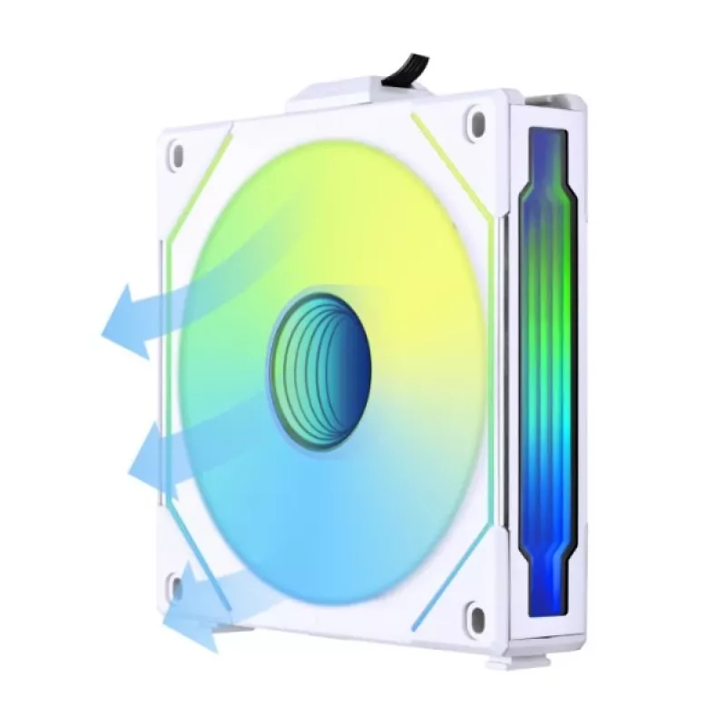 120mm Lian Li UNI FAN SL-INF Wireless ARGB PWM — wit, modulair magnetisch ventilatorsysteem