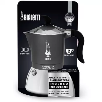 Inductie-fornuis-koffiezetapparaat BIALETTI FIAMMETTA 2 kops, Grijs
