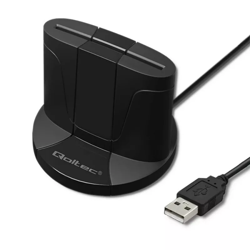 Smartcardlezer Qoltec 50632 USB 2.0 zwart 1m kabel