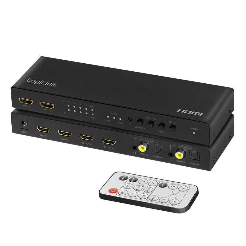 HDMI-switch 4x2-poorts 4K/60Hz
