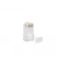 LANBERG RJ-45-stekker PLU-6000 voor Cat6 U/UTP-kabel, transparant/wit, 100-pack