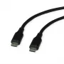 ROLINE USB 2.0-kabel C-C ST/ST siliconen 60W 1m zwart - kabel - digitaal/data (11.02.9120)