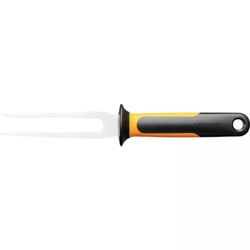 Vleesvork Fiskars 1057548 met roestvrijstalen greep, tweepuntige trancheervork