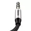 Baseus Yiven audiokabel 3,5-mm jackplug M30 1,5 m zilver + zwart