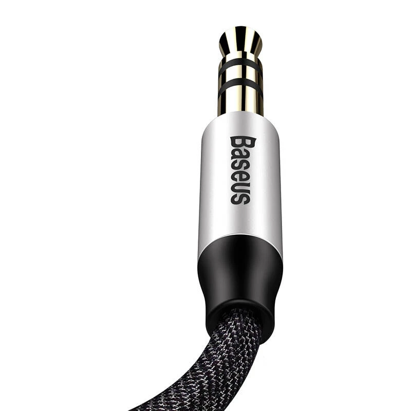 Baseus Yiven audiokabel 3,5-mm jackplug M30 1,5 m zilver + zwart