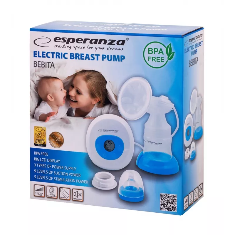Esperanza BEBITA ECM001B Elektrische borstkolf, 150 ml, blauw