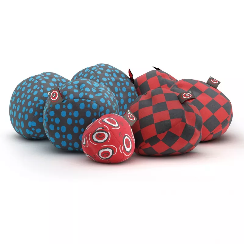 Crossboule Set Downtown, behendigheidsspel blauw/rood