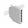DeLOCK glasvezelverdeelbox DIN-rail 8 poorten grijs