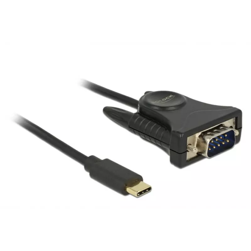 Delock 62964 USB-C naar serieel DB9 RS-232-adapter, 1,8 m, zwart