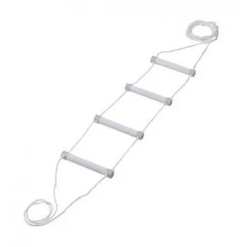 Revalidatie-bedtrap Qmed DRQM3G0AAXXXP, 4 treden, polyethyleen, max. belasting 90 kg, fluorescerend, sportbreedte 25 cm