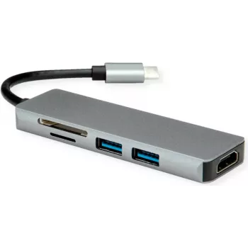 ROLINE dockingstation Type C HDMI 2x USB3.2 Gen1 A SD/MicroSD - digitaal/data (12.02.1019)