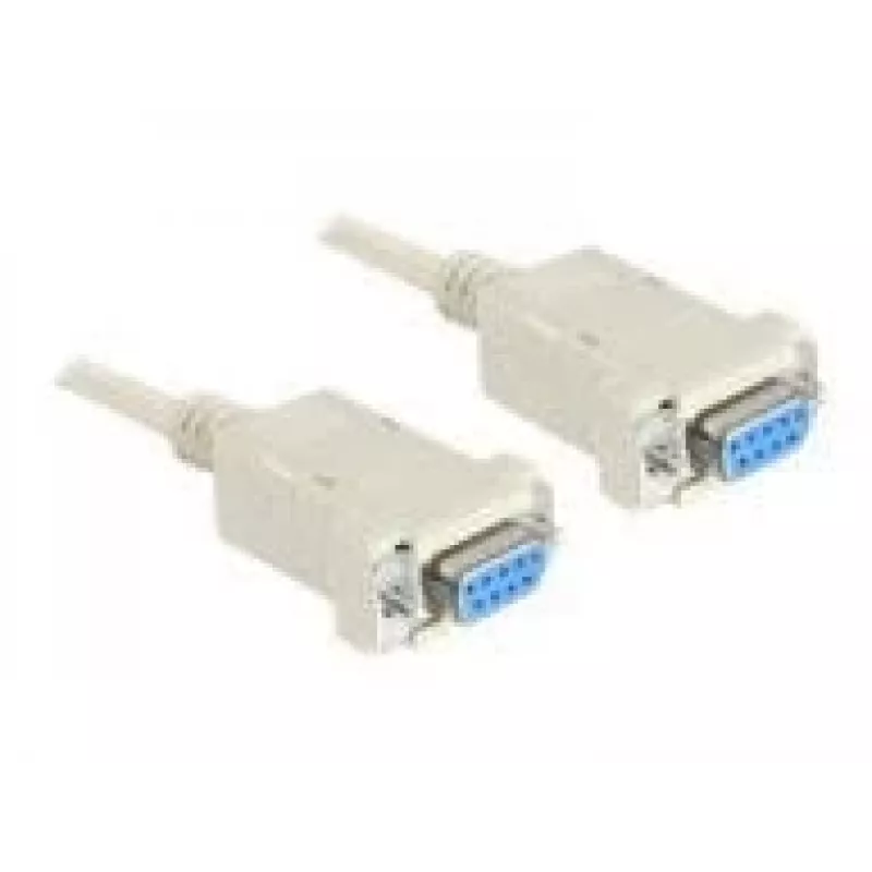 Seriële nullmodem 9-polig bus naar 9-polig bus 1,8 m, kabel grijs, 1,8 meter