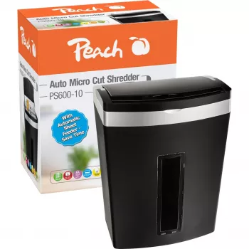 Peach PS600-10 papiervernietiger microversnippering 63 dB zwart, zilver