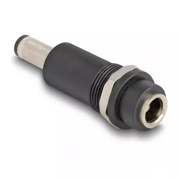 Adapter DELOCK DC 5,5 x 2,1 mm (bus) naar DC 5,5 x 2,5 mm (stekker), zwart
