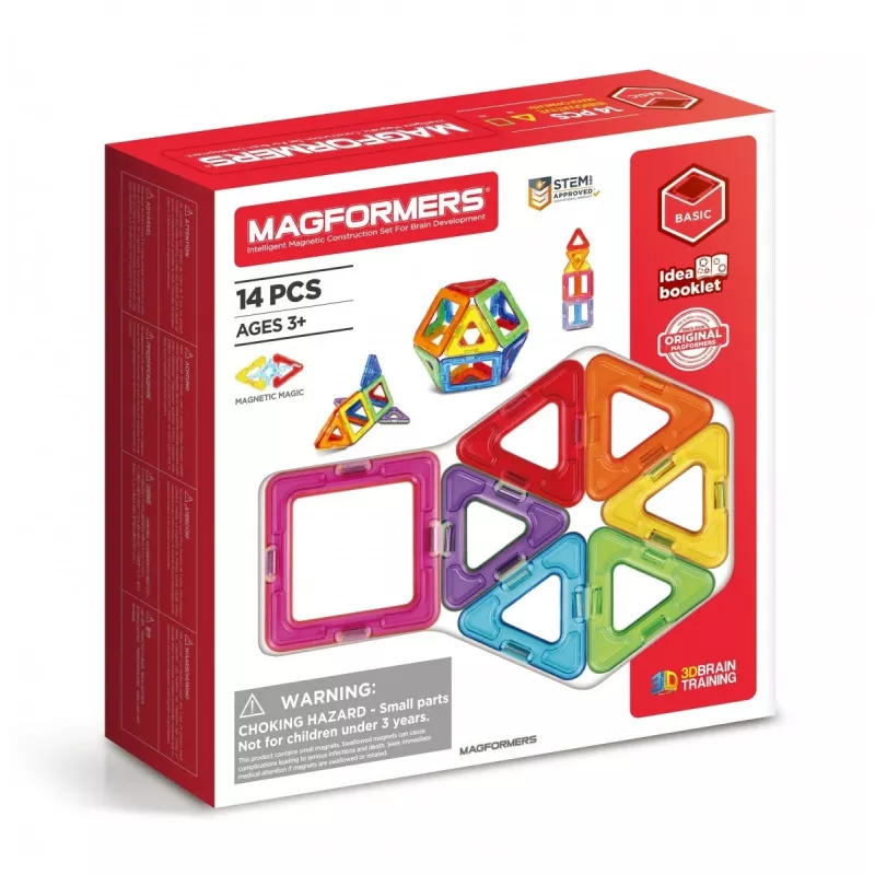 Magnetische bouwset MAGFORMERS 14-delige set — 14 magnetische geometrische bouwstenen