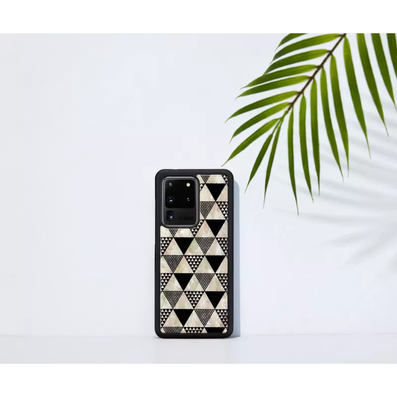 Hoes iKins voor Samsung Galaxy S20 Ultra — piramidepatroon, zwart