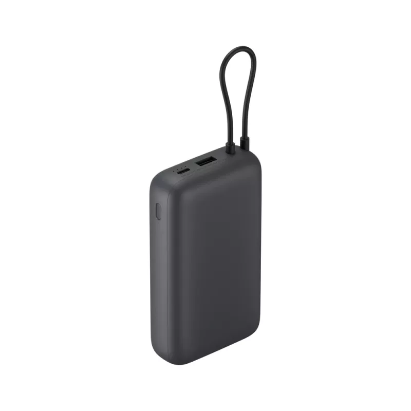 Powerbank Xiaomi 20000mAh met geïntegreerde kabel, donkergrijs, model 61828