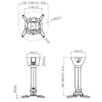 Plafondbeugel voor projectoren Vogel's PPC1540W