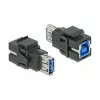 Keystone-module DeLOCK 86395 plat zwart USB A