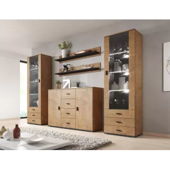 Cama woonkamer-sideboard UNI lefkas eiken/zwart
